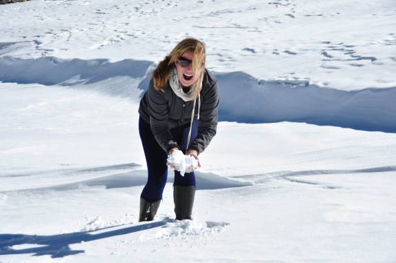 Brincando com a neve perto do Paso San Francisco - Argentina